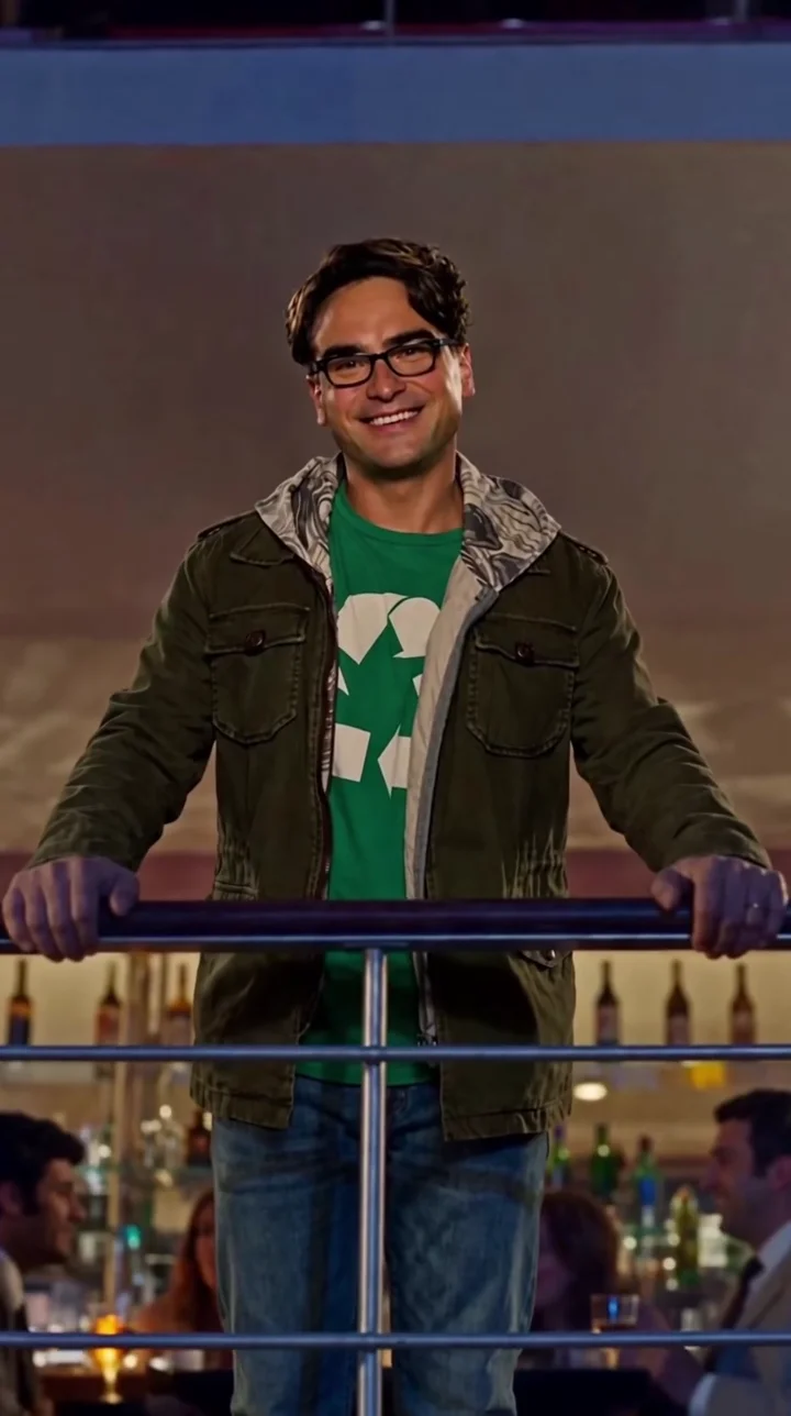 Um homem de verde na varanda encontra um amigo de camiseta vermelha